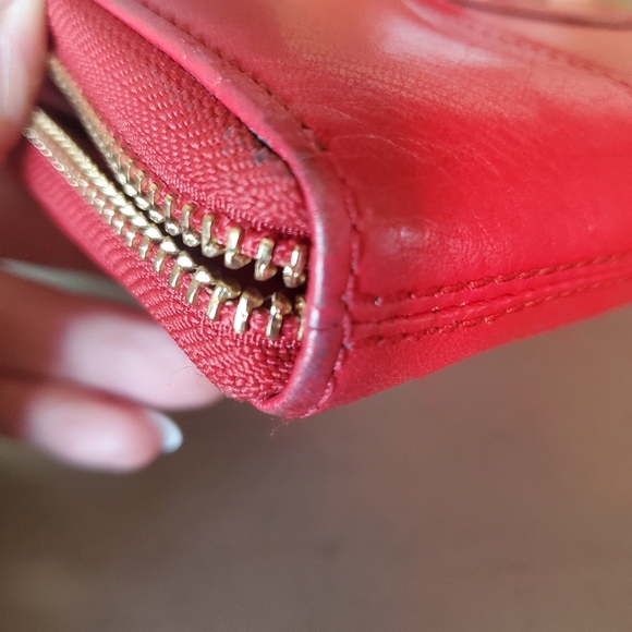 Vintage Red Coach Zipper Wallet - Picture 4 of 5